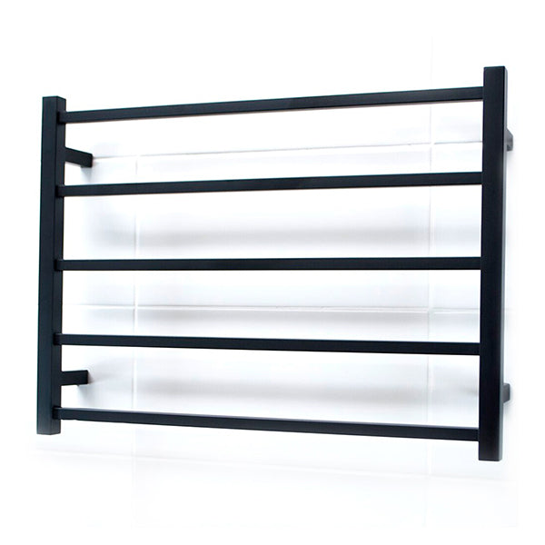 Radiant Square 5 Bar Heated Rail 750mmx550mm Matte Black