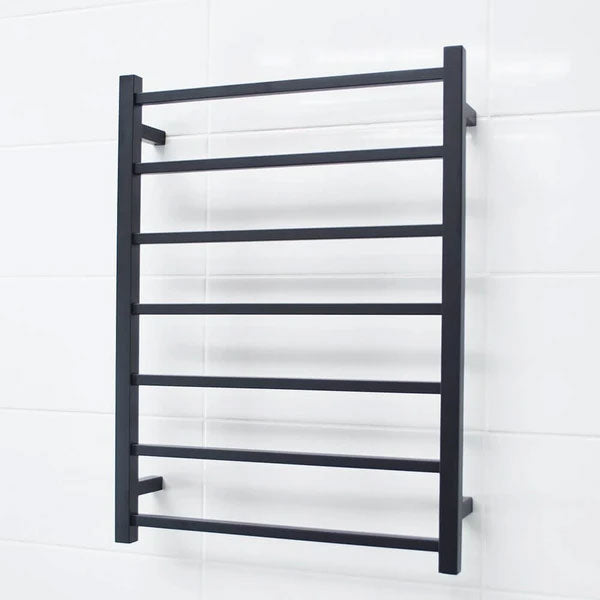 Radiant Square 7 Bar Heated Rail 600 x 800 Matte Black