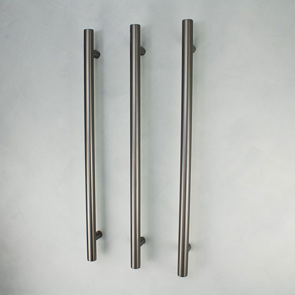 Radiant Vertical Round Single Bar Heated - Gunmetal - The Blue Space