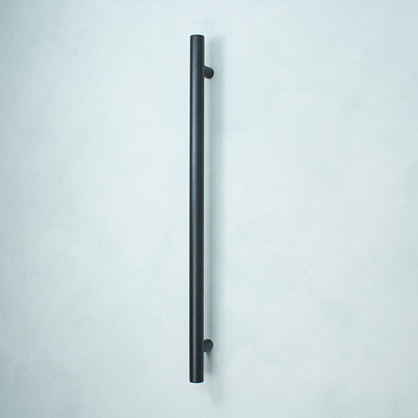 Radiant Vertical Round Single Bar Heated - Matte Black