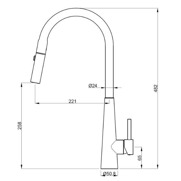 Suprema Xpress Fit Xcel Stainless Steel Retractable Sink Mixer Satin Finish
