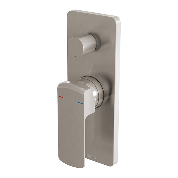 Phoenix Teva Shower/Bath Diverter Mixer Brushed Nickel - The Blue Space