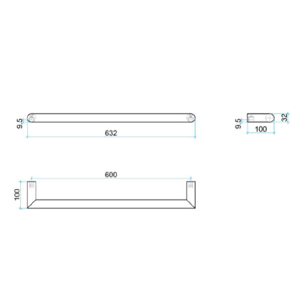 Thermogroup 12V Single Heated Towel Rail - Brushed Stainless Steel