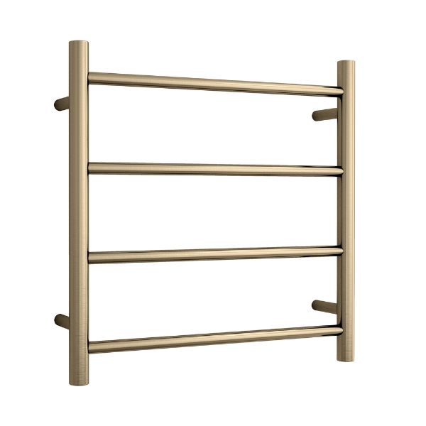 Thermogroup 4 Bar Thermorail Round Heated Towel Ladder 550mm - Brushed Brass