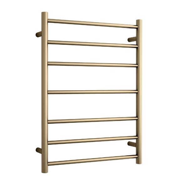 Thermogroup 7 Bar Heated Towel Ladder Brushed Brass 600mm