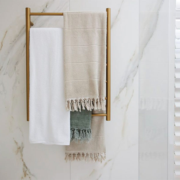 Thermogroup 7 Bar Heated Towel Rail Brushed Gold 600mm