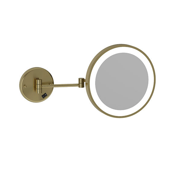 Thermogroup Ablaze 3x Magnification Wall Mounted Shaving Mirror - Brushed Brass