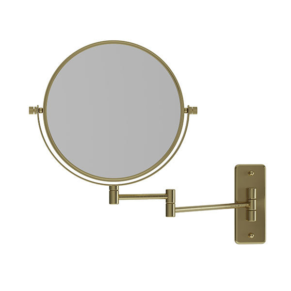 Thermogroup Ablaze Double sided 1 & 5x Magnification Wall Mounted Shaving Mirror - Brushed Brass
