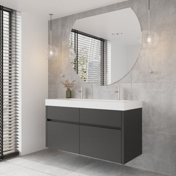 Thermogroup Ablaze Mirror D-Shaped Polished Edge Mirror 1200 x 900mm