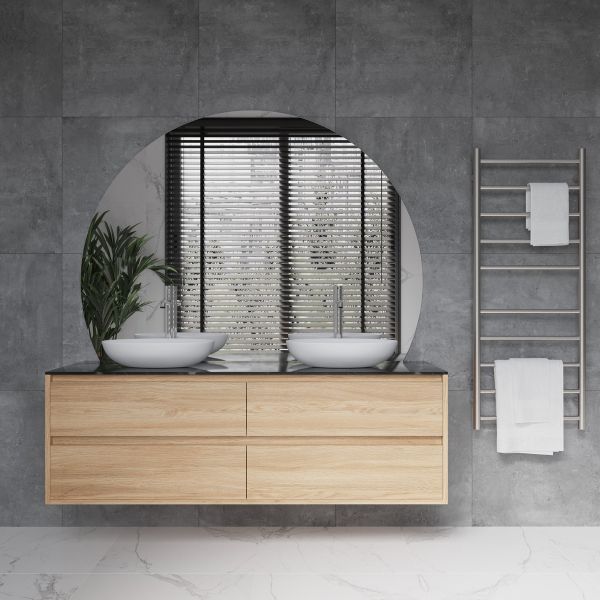 Thermogroup Ablaze Mirror D-Shaped Polished Edge Mirror 1500 x 1100mm