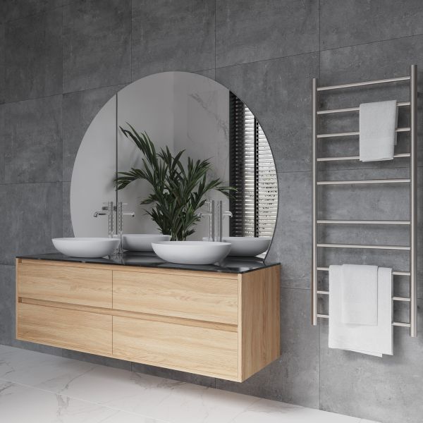 Thermogroup Ablaze Mirror D-Shaped Polished Edge Mirror 1500 x 1100mm