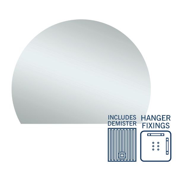 Thermogroup Ablaze Mirror D-Shaped Polished Edge Mirror 1200 x 900mm