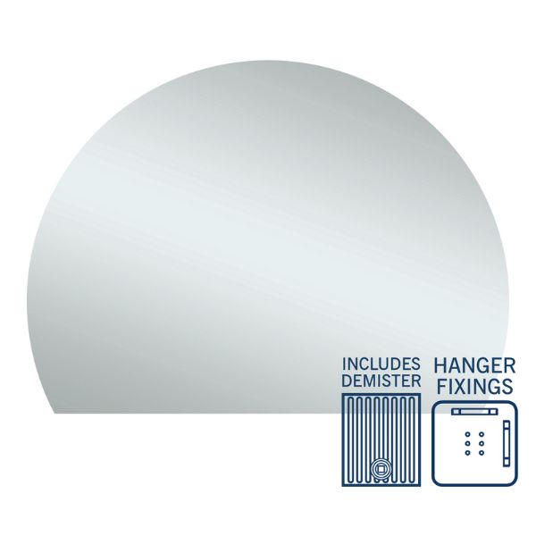 Thermogroup Ablaze Mirror D-Shaped Polished Edge Mirror 1500 x 1100mm