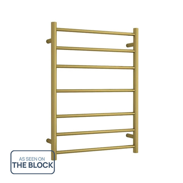 Thermogroup 7 Bar Heated Towel Rail Brushed Gold 600mm