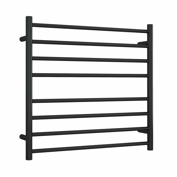 Thermogroup 8 Bar Thermorail Matte Black Straight Round Heated Towel Ladder 750mm