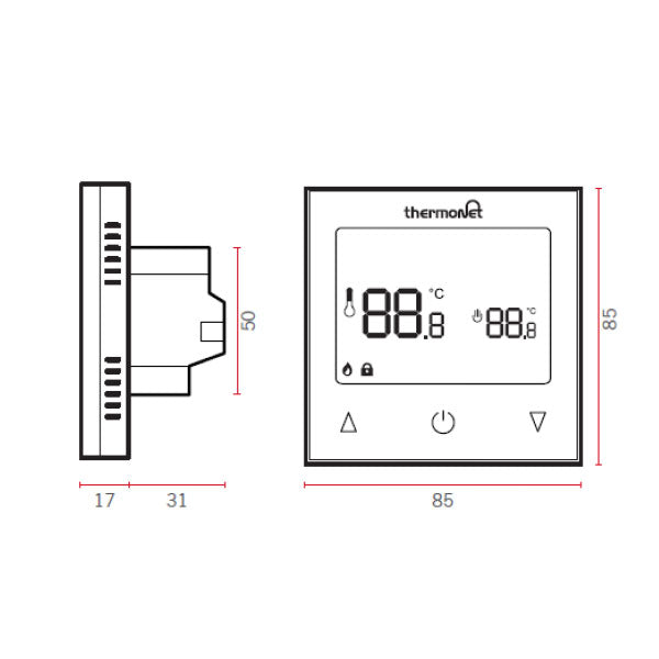 Thermogroup Thermotouch 9.2mG Glass Manual Thermostat