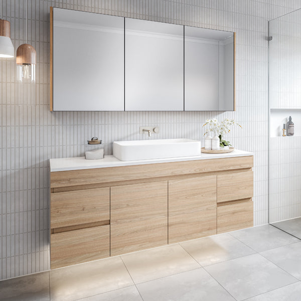 Timberline Bargo Wall Hung Bathroom Vanity with Basin - Sizes 600, 900, 1200, 1500, 1800