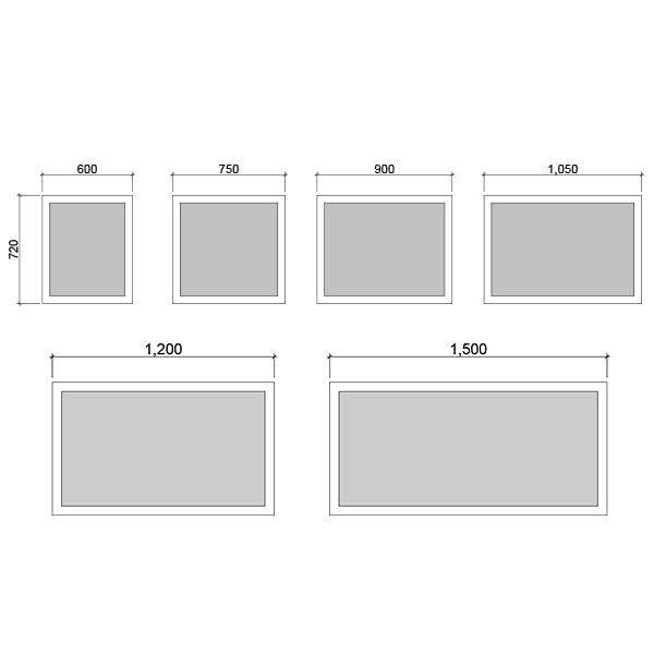 Timberline Miami Mirror - 600mm to 1500mm x 720mm