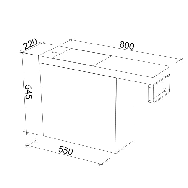 Timberline Oscar Wall Hung Vanity 800mm Top 550mm Cabinet - The Blue Space