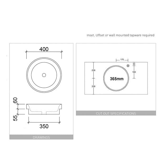 Timberline Radius Inset Basin