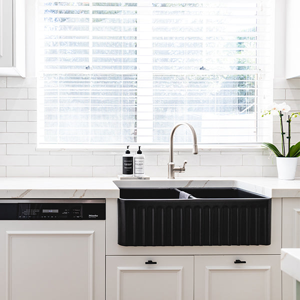 Turner Hastings Novi 85 x 46 Fine Fireclay Butler Sink Matte Black