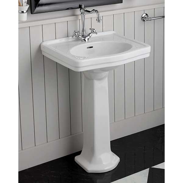 Turner Hastings Claremont 580mm Wall Hung Basin & Pedestal - White