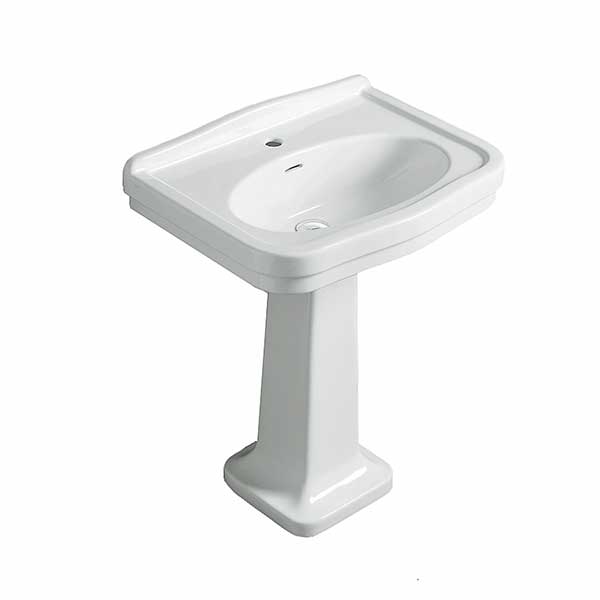 Turner Hastings Claremont 680mm Wall Hung Basin & Pedestal - White