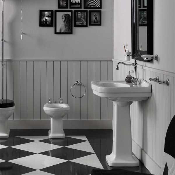 Turner Hastings Claremont 680mm Wall Hung Basin & Pedestal - White