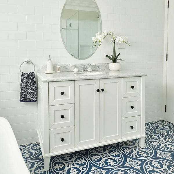 Turner Hastings Coventry 120 x 55 Single Bowl Vanity With White Marble Top