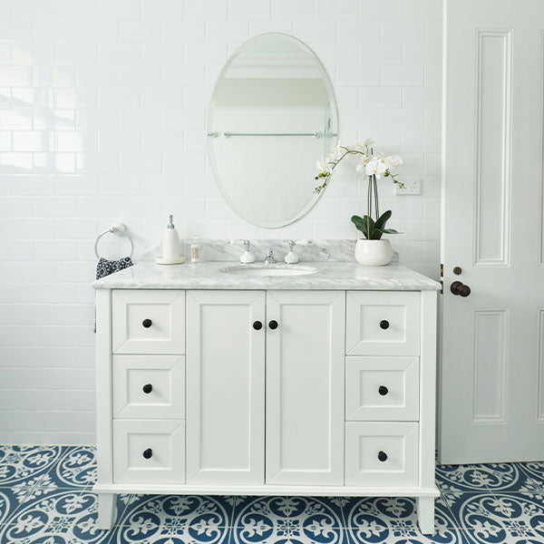 Turner Hastings Coventry 120 x 55 Single Bowl Vanity With White Marble Top