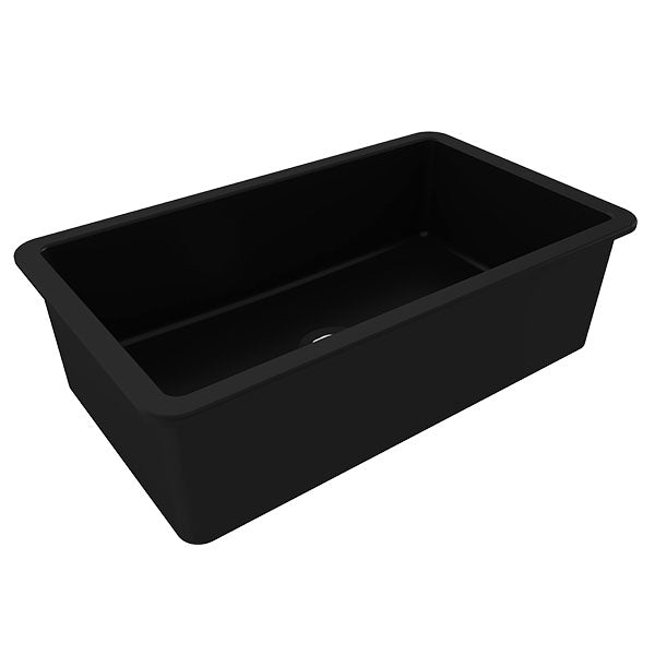 Turner Hastings Cuisine 81 x 48 Inset / Undermount Fine Fireclay Matte Black Sink