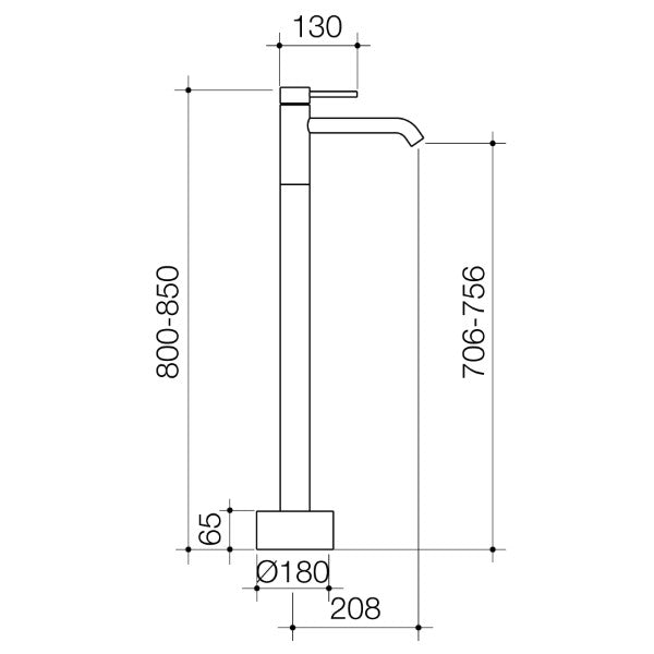 Caroma Liano II Freestanding Bath Filler Brushed Nickel