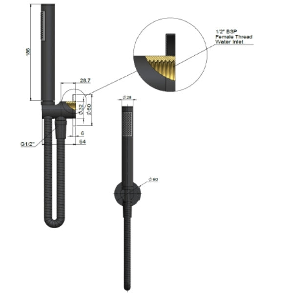 Meir Round Hand Shower on Bracket - Tiger Bronze