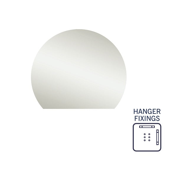 Thermogroup Ablaze Mirror D-Shaped Polished Edge Mirror 900 x 750mm
