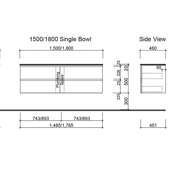Timberline Nevada Plus Wall Hung Vanity with Above Counter Basin