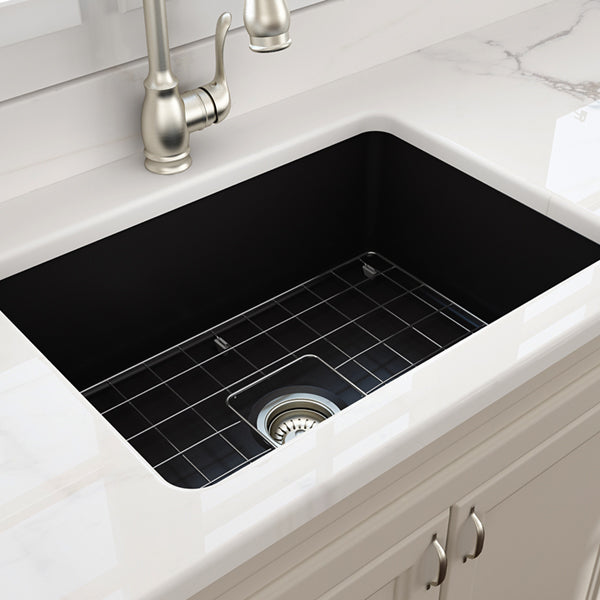 Turner Hastings Cuisine 68 x 48 Inset/Undermount Fine Fireclay Sink - Matte Black