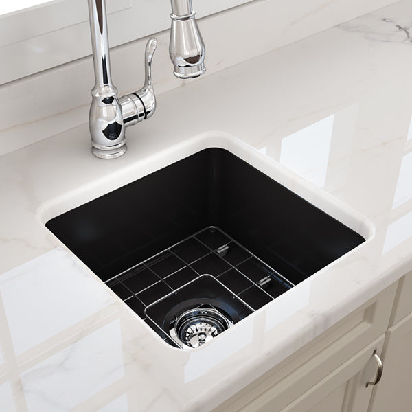 Turner Hastings Cuisine 46 x 46 Inset/Undermount Fine Fireclay Sink - Matte Black