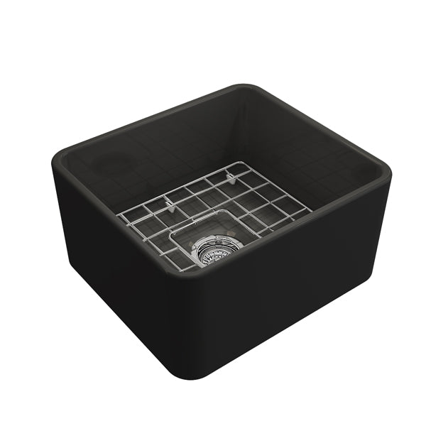 Turner Hastings Novi 51 x 46 Flat Front Fine Fireclay Butler Sink - Matte Black