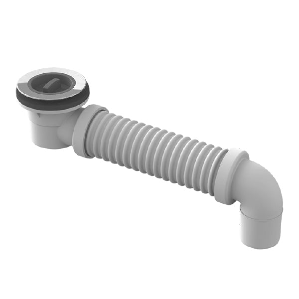 Art Plastics Bath Connector Flexible 40mm CP-White