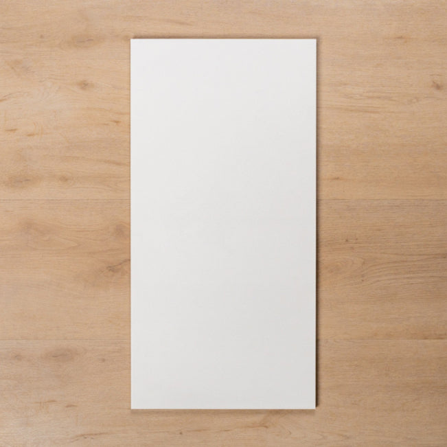 Single White Gemma Tile Rectified Gloss 300 x 600 x 9mm Ceramic 36WHGPRO - The Blue Space