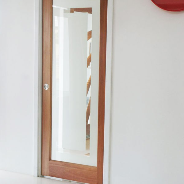Zanda Round Cavity Sliding Passage Door Handle Kit Stainless Steel